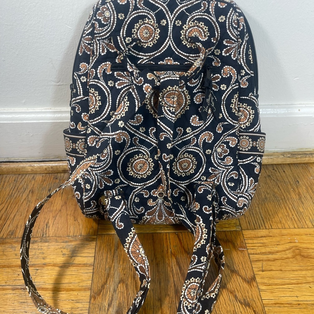 Vera Bradley Cafe Latte Retired Print Backpack - Picture 2 of 4